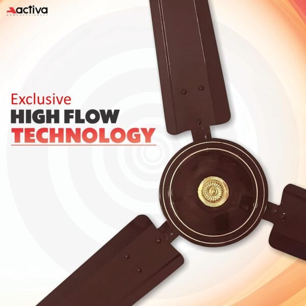 ACTIVA 390 Rpm 1200Mm High Speed Bee Approved 5 starss Rated Apsra Brown Ceiling Fan