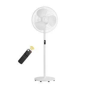 atomberg Renesa 400mm Pedestal Fan for Home | Silent BLDC Stand Fan | LED Display | 6 Speeds | Remote with Oscillation, Timer, Sleep | 2 Year Warranty (Snow White)