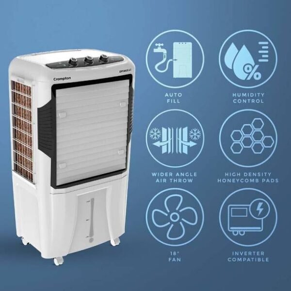 Crompton 65 L Desert Air Cooler with Motor Overload Protection,Collapsible Louvers
