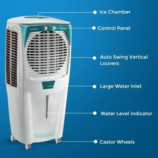 Crompton 88 L Desert Air Cooler with Honeycomb Cooling Pad