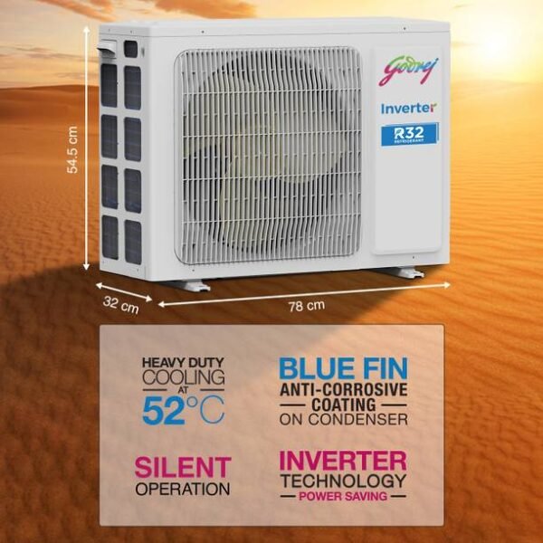 Godrej 1.5 Ton 3 Star Split Inverter AC - White, Gold