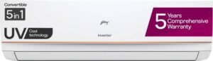 Godrej 1.5 Ton 3 Star Split Inverter AC - White, Gold