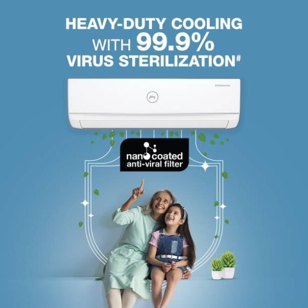 Godrej 1.5 Ton 3 Star Split Inverter AC - White, Gold