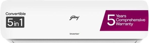 Godrej 5-In-1 Convertible Cooling 2024 Model 0.8 Ton 3 Star Split Inverter Heavy Duty Cooling at Extreme Temperature AC - White