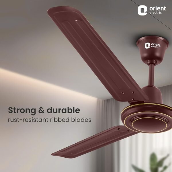 Orient Electric Apex-FX 1200mm Ceiling Fan for Home| BEE Star Rated Energy Efficient Fan| Rust Resistant | Strong and Powerful Motor | 2 Years Warranty by Orient | Brown - Pack...