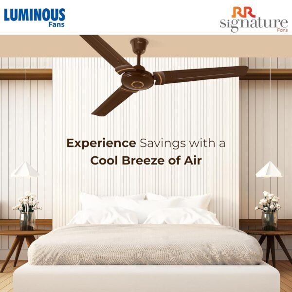 RR Signature 1200 MM Morpheus Deco High Speed Ceiling Fan for Home & Office, 35% Energy Saving, Designer Ceiling Fan, 2 Year Warranty (Ale Brown) (Pack of 2)