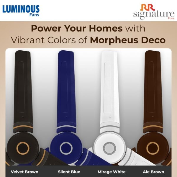 RR Signature 1200 MM Morpheus Deco High Speed Ceiling Fan for Home & Office, 35% Energy Saving, Designer Ceiling Fan, 2 Year Warranty (Ale Brown) (Pack of 2)